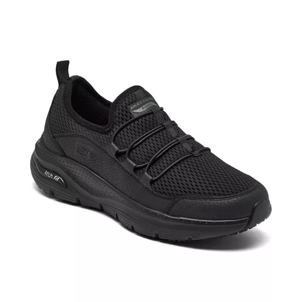 Skechers Arch Fit SR Black Jitsy Work Sneakers